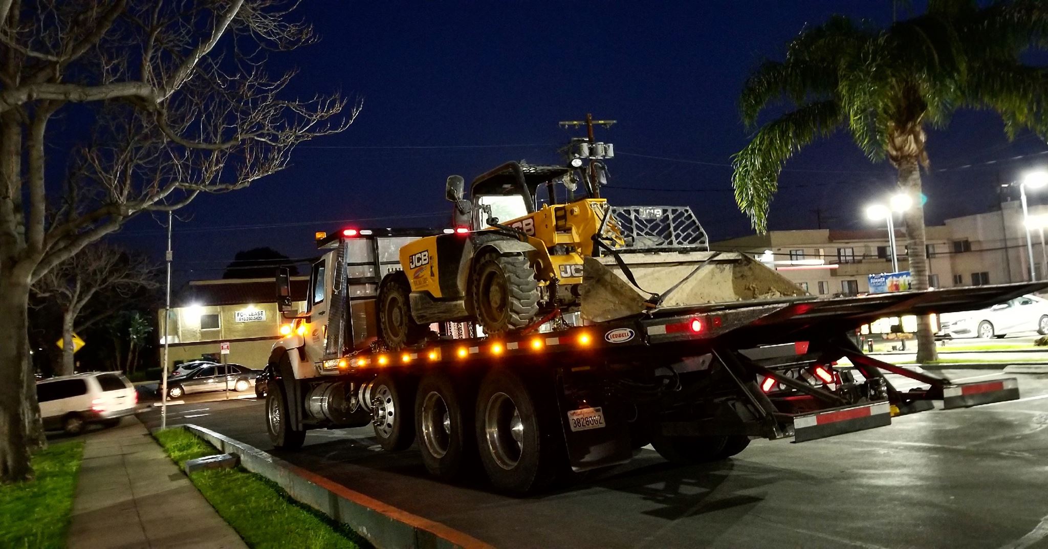 Automobile carrier on the road in Pasadena, CA